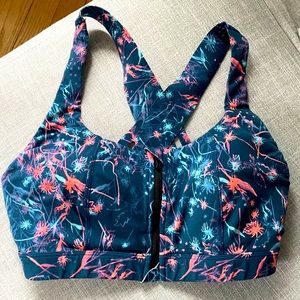 Blue and pink cross cross Sweaty Betty Sports Bra